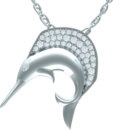 Swordfish Diamond Pendant