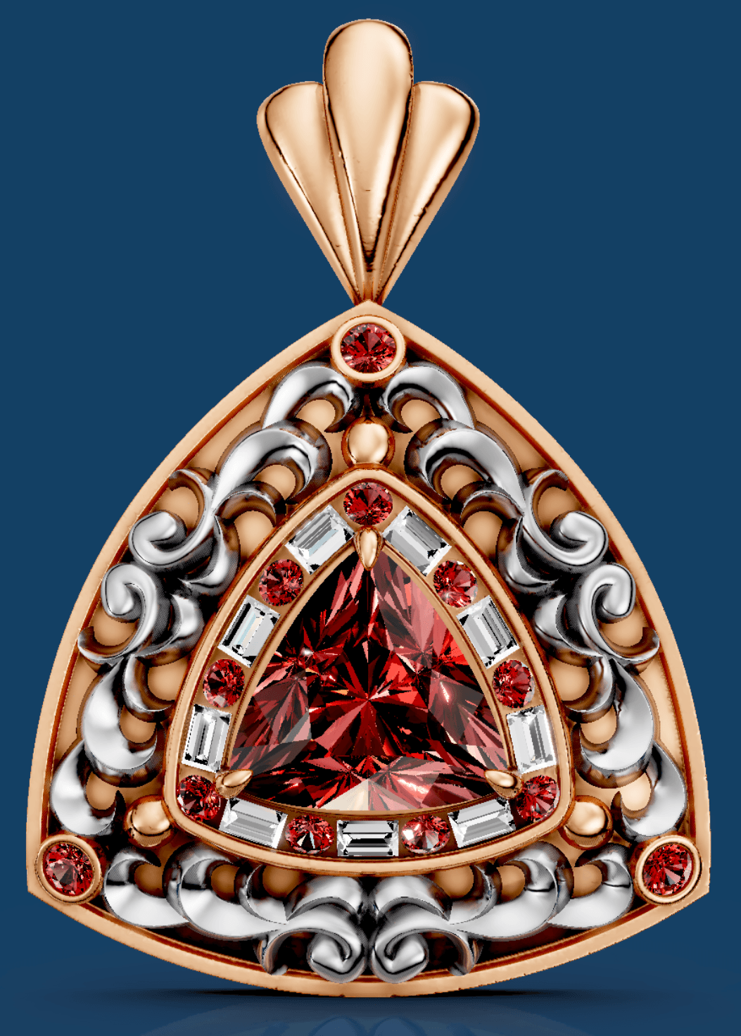 Trillion Scrollwork Pendant