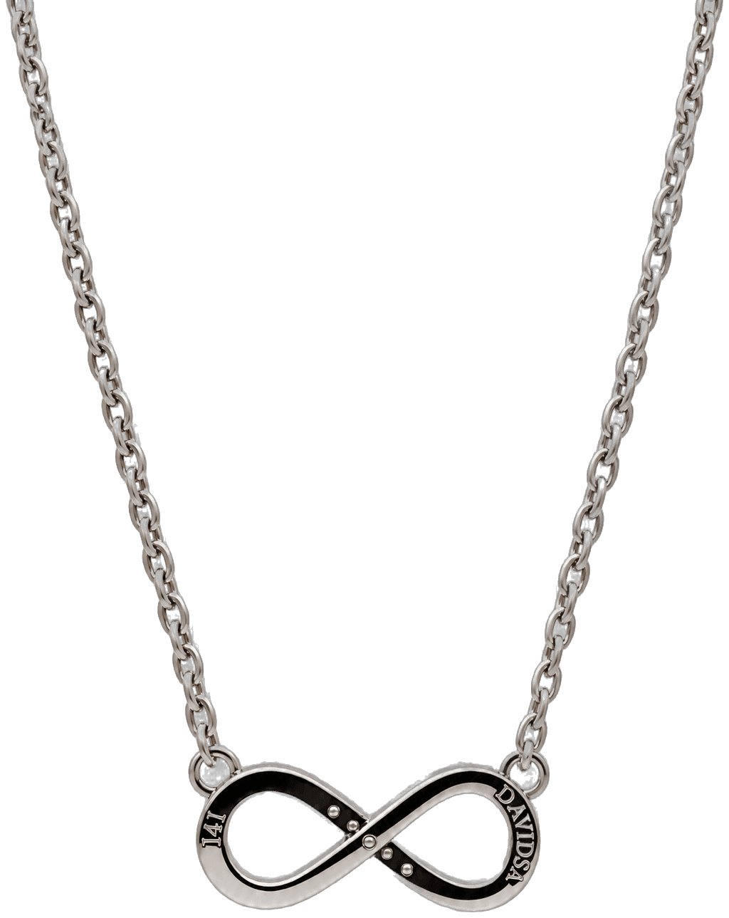 14K White Gold Diamond Infinity Necklace