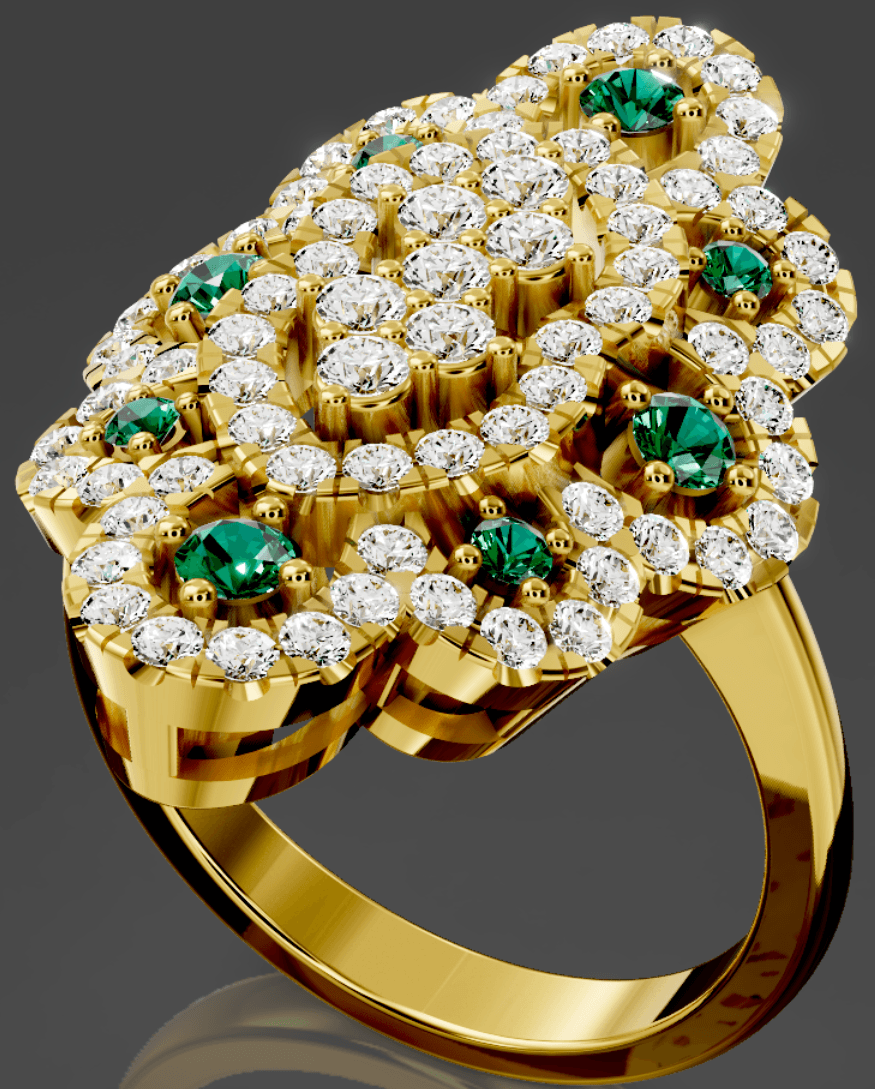 Multi-Cluster Gemstone Ring