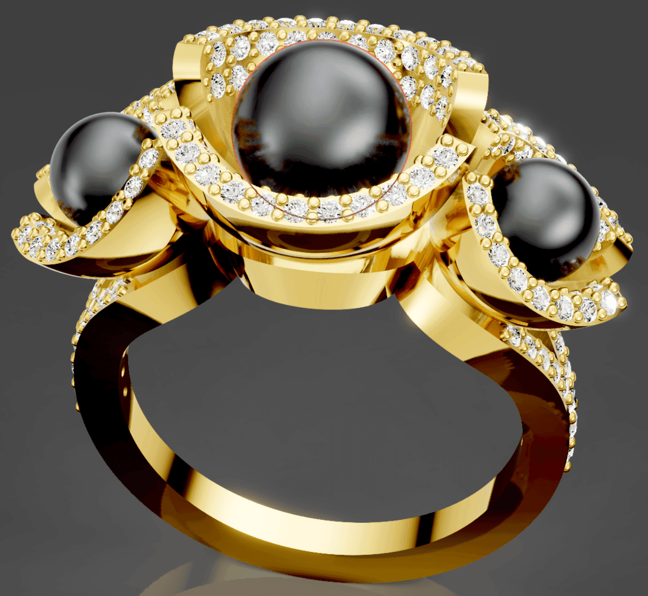 Tahitian Pearl & Gemstone Statement Ring