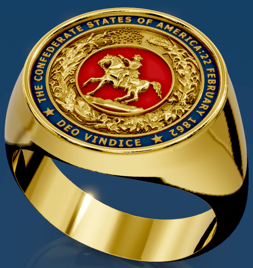 Confederate Seal Round Signet Ring