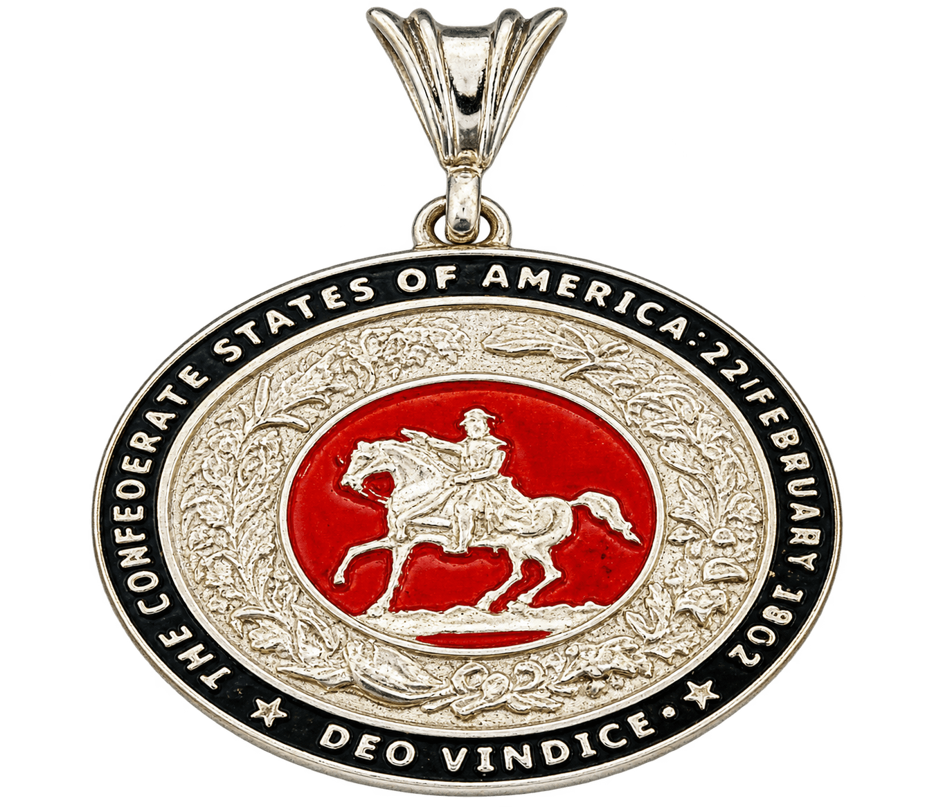 Silver Great Seal of the Confederate States of America Pendant